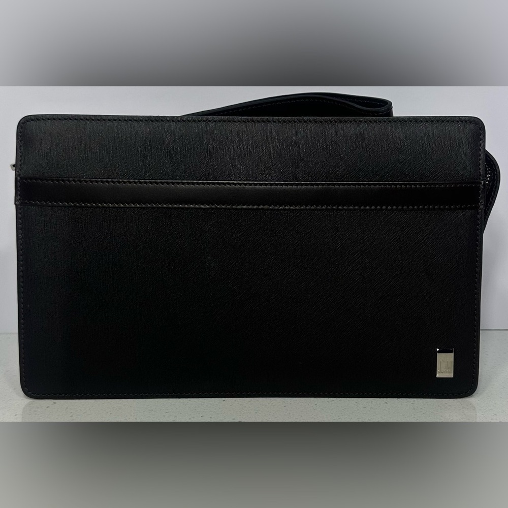 Dunhill brown leather clutch bag